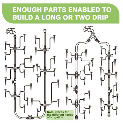 Maotong 240FT Drip Irrigation System Kit New Quick-Connect, Automatic Garden Watering Misting System for Greenhouse, Yard, Lawn, Plant with 1/2 inch Hose 1/4 inch Distribution Tubing and Accessories