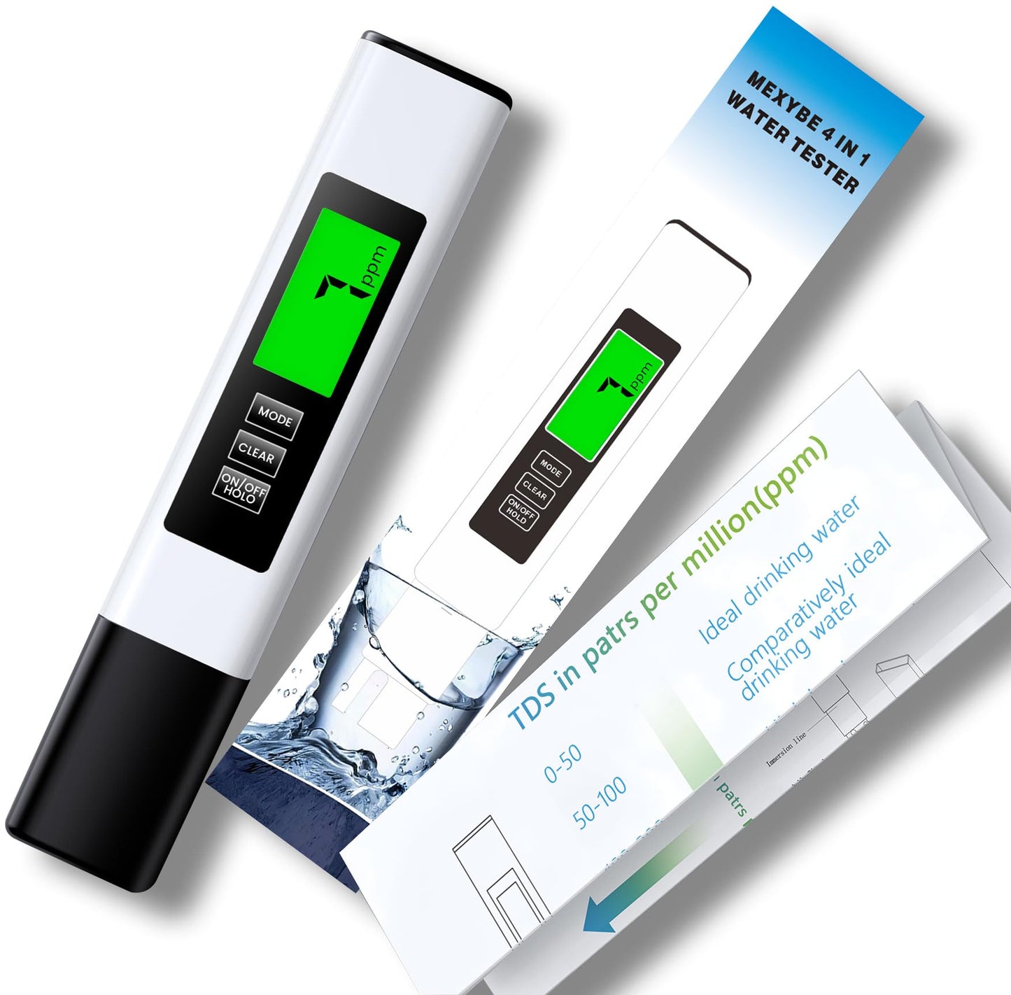 2025 All-New 4 in 1 Tds Meter Digital Water Tester - Accurate and Reliable TDS EC & Temp(°C,°F) Meter - 0-9999ppm - Professional Testing for Drinking Water, RO/DI System, Aquariums etc