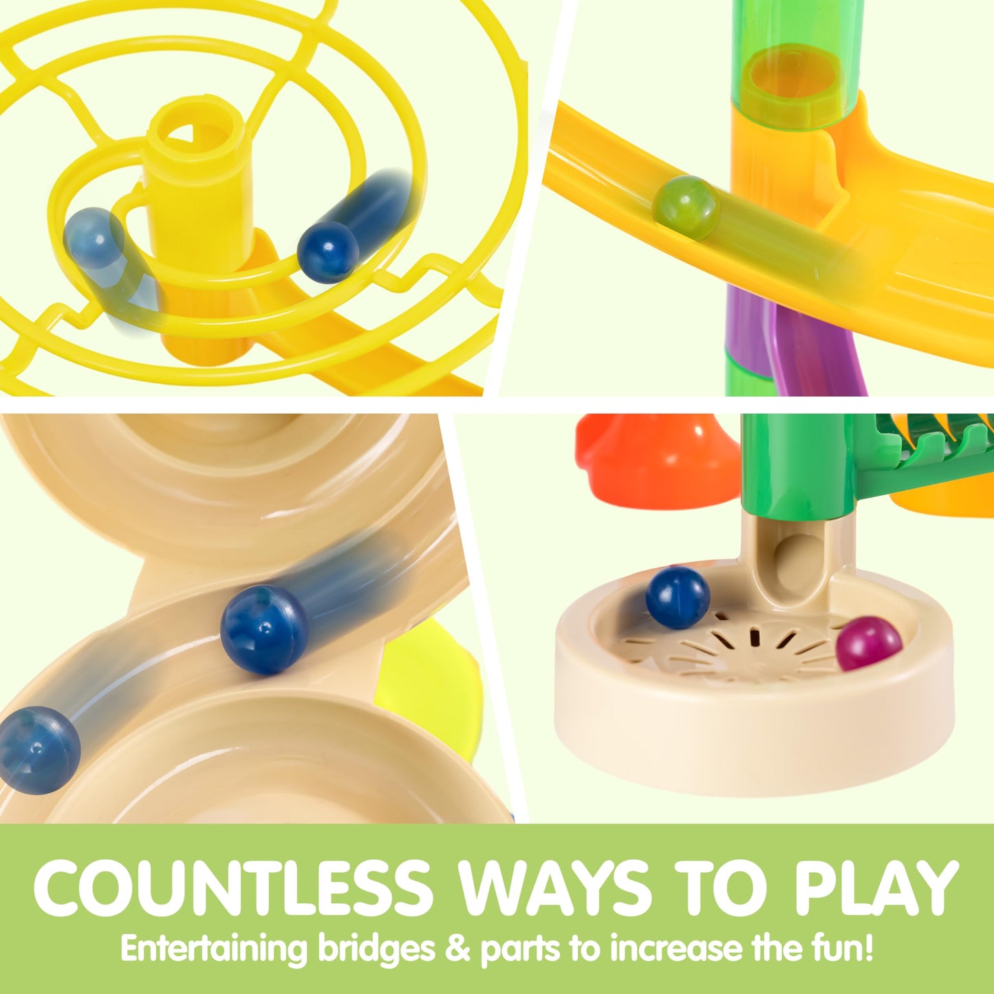 JOYIN 236Pcs Glowing Marble Run with Motorized Elevator- Construction Building Blocks Toys with 30 Glow in The Dark Plastic Marbles, Easter STEM Gifts for Boys and Girls