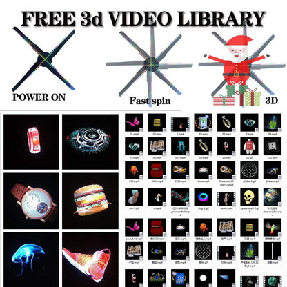 3D Hologram Fan,18.1"Hologram Fan with Remote/Bluetooth/WIFI/700 Video Library,Missyou Holographic Fan with HD LED 2000*1444PX Resolution Picture Fan Spinner Small for Shop/Bar/Christmas/Halloween