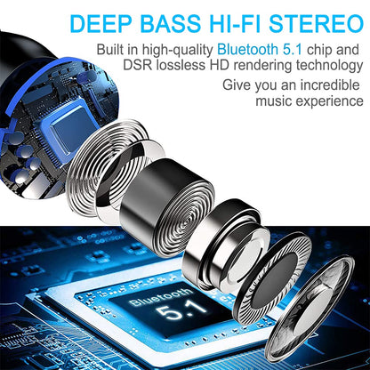 Motast Wireless Earbuds, Bluetooth 5.1 Earbuds with 140H Playtime, Bluetooth Headphones Noise Cancelling Stereo Bass Wireless Earphones in Ear with Mic, USB-C Charging Case, IP7 Waterproof Headset