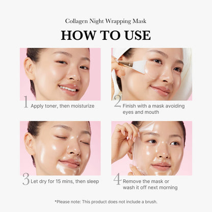 medicube Collagen Overnight Wrapping Peel Off Facial Mask Pack - Elasticity & Hydration Care, Reduces Sagging & Dullness - Hydrolyzed Collagen For Glowing Skin - Korean Skin Care, 2.53 fl.oz
