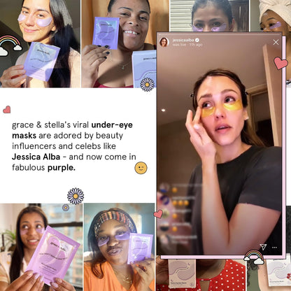 grace & stella Retinol Under Eye Patches for Puffy Eyes and Dark Circles - Restoring Gel Under Eye Masks with Hyaluronic Acid - Vegan Cruelty-Free Skincare, Birthday Gifts for Women (Purple, 24 Pairs)