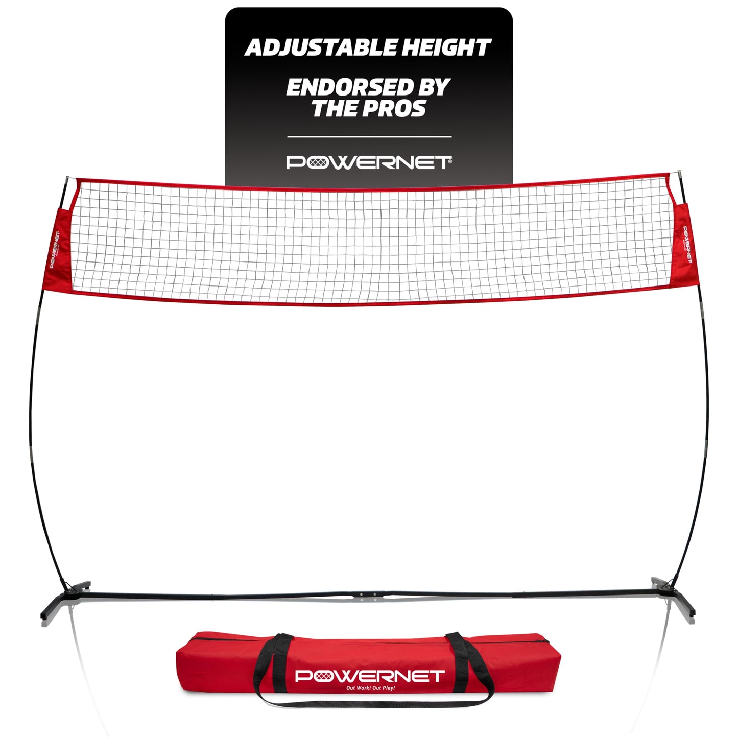 PowerNet Warm Up Net, Portable Volleyball Net for Backyard Games & Training, Indoor Outdoor Volleyball Practice Equipment, Foldable One Piece Quick Setup Frame