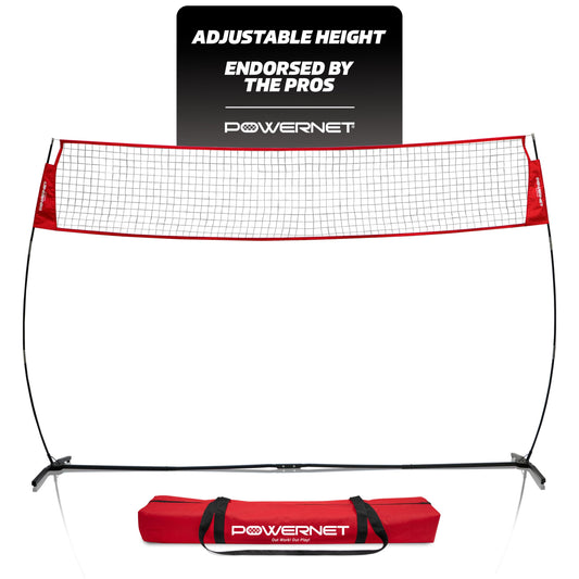 PowerNet Warm Up Net, Portable Volleyball Net for Backyard Games & Training, Indoor Outdoor Volleyball Practice Equipment, Foldable One Piece Quick Setup Frame