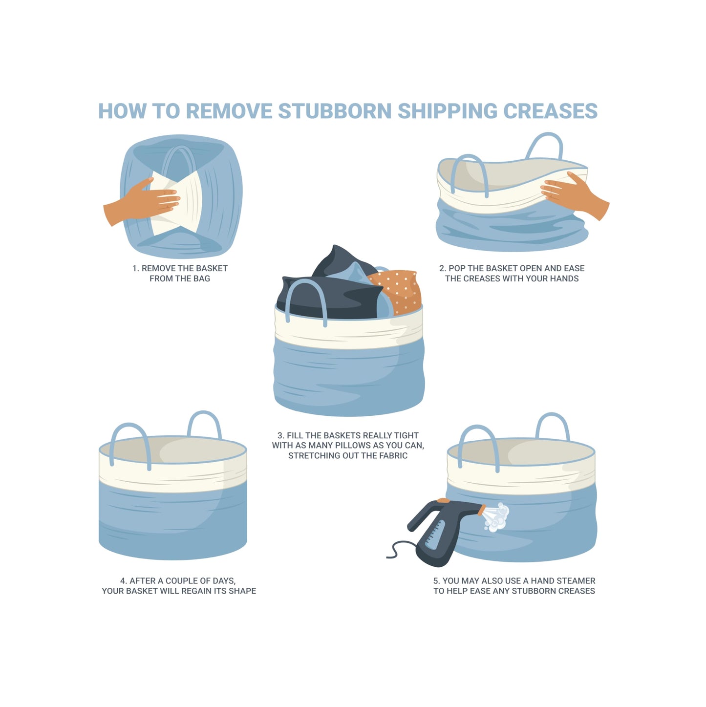 OrganiHaus Toy Storage Basket for Kids, Large Cotton Rope Organizer Bin for Nursery, Toy Box, Blanket Holder, Baby Hamper for Living Room, Soft & Washable, 20x13 inches - Blue