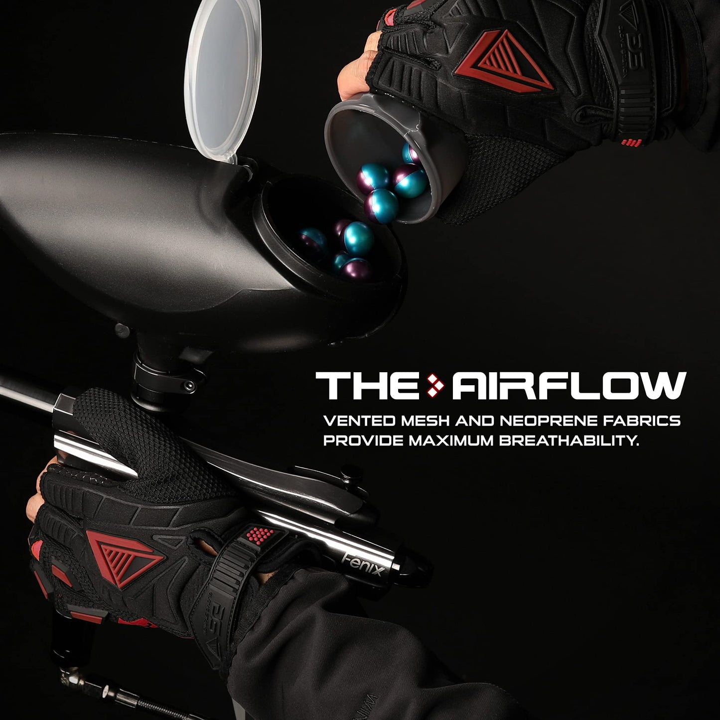 Glove Station Hyper-Fit Tactical Shooting & Work Gloves - Red, Large - 2 Fingerless Design Paintball & Airsoft Gear for Men with Outstanding Grip for Combat, Hunting, Shooting, & Work