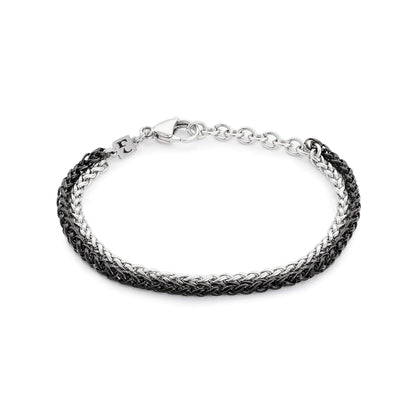 Galis Mens Bracelet - 7" Stainless Steel for Men, Non Tarnish Silver Plated Rope Chain Bracelets with Lobster Claw Clasp, To My Man Bracelets, Stylish Gifts for Dad, Husband, Boyfriend