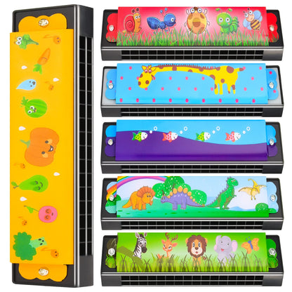 6 Styles Harmonica for Kids Lightweight Harmonicas with Double Row of 16 Holes Kids Harmonica Party Favors for Adult Beginners Musical Instrument Toy