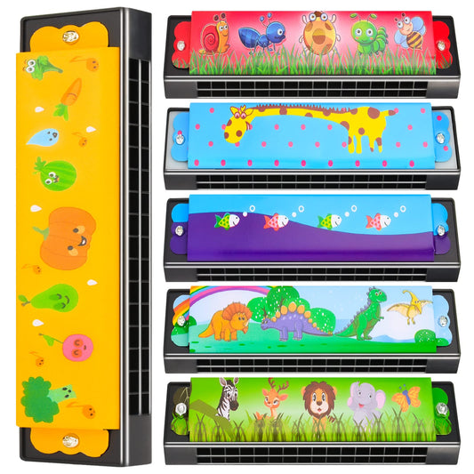 6 Styles Harmonica for Kids Lightweight Harmonicas with Double Row of 16 Holes Kids Harmonica Party Favors for Adult Beginners Musical Instrument Toy