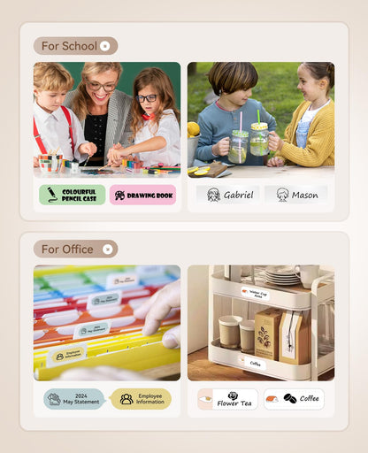 NIIMBOT Label Maker Machine Bluetooth Label Printer for School Home Office Organization, Wireless Mini Labeler D110 Upgraded Version, Label Machine with Label, White