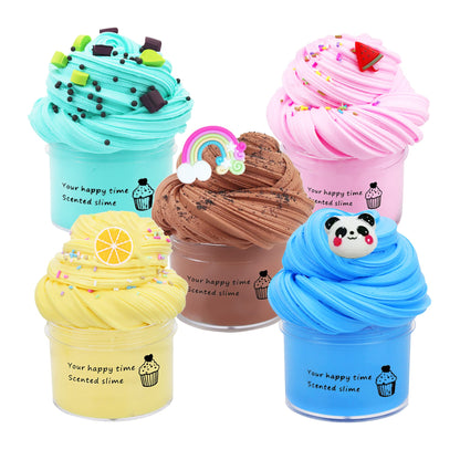 5 Pack Butter Slime Kit,Birthday Gifts for Kids,Party Favor for Girls & Boys,Non Sticky,Super Soft Sludge Toy