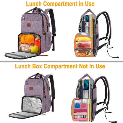 MATEIN Laptop Backpack with Lunch Box, Insulated Women Backpacks with Cooler Compartment, 15.6 inch Water Resistent Tote Food Bag with USB Charging Port for College Beach Camping Picnics Hiking