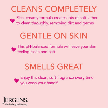 Jergens Extra Moisturizing Hand Soap, Liquid Soap Refill with Jergens Cherry Almond Scent, Hand Wash For Dry Hands, 8.3oz, Pack of 3