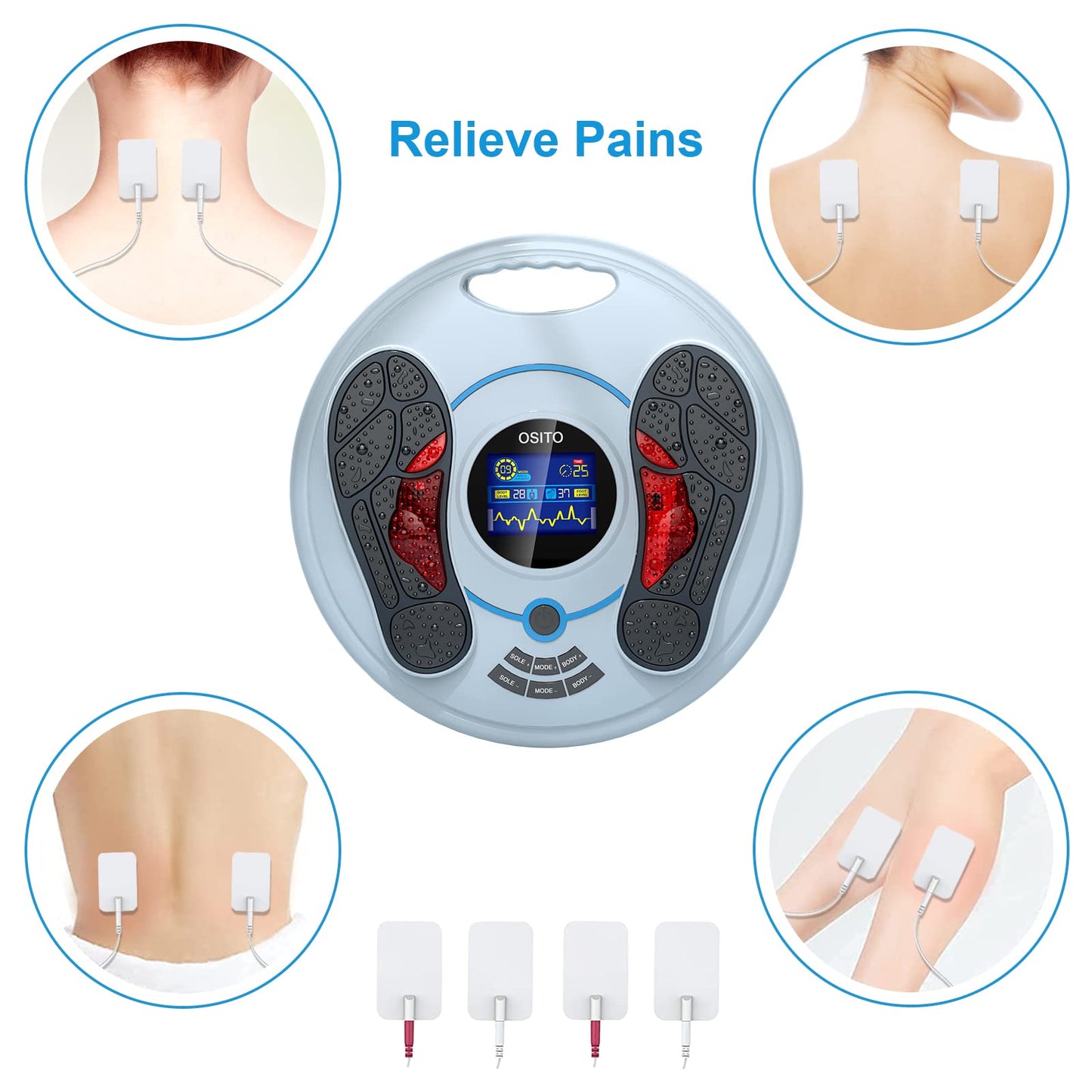 OSITO EMS & TENS Foot Circulation Devices- Electric Foot Circulation Promoter - FSA or HSA Eligible, Boosting Circulation, Alleviate Pain and Aching Feet, Legs and Ankles…