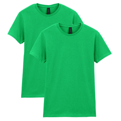Gildan Women's Softstyle Cotton T-Shirt, Style G64000L, Multipack, Irish Green (2-Pack), Medium