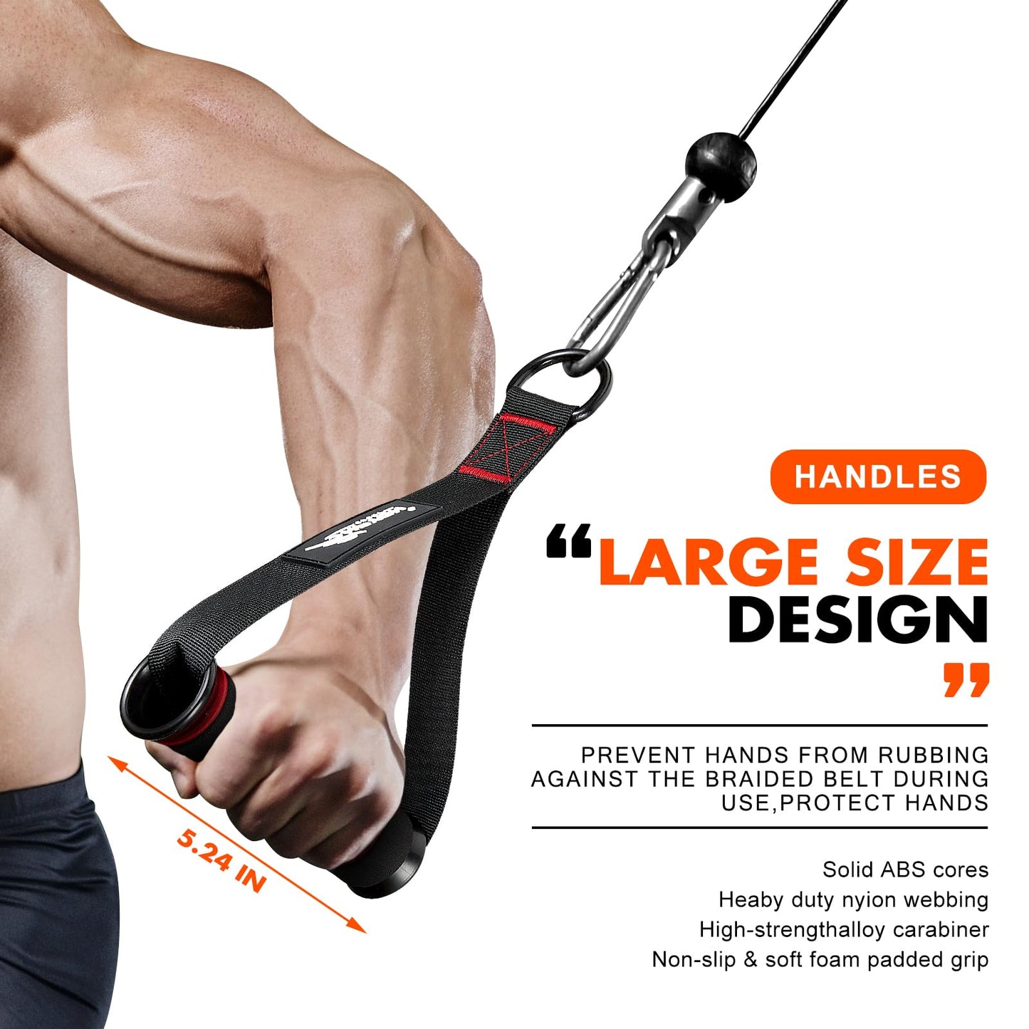 HPYGN Exercise Handles, Replacement Fitness Equipment for Pilates,Yoga,Strength Trainer, Heavy Duty Comfortable Cable Handle Compatible With High Bearing Capacity Pulley Handles, Pull Down Home Gym