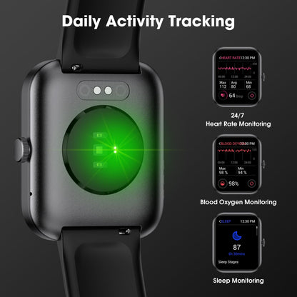 Imzuc Fitness Tracker Watch, Step Tracker with Heart Rate, Blood Oxygen Sleep Monitor, IP68 Waterproof Pedometer, Step Calorie Counter, Health Fitness Watch for Sports, Activity Tracker for Women Men