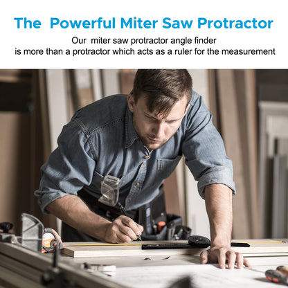 Miter Saw Protractor, Professional Miter Saw Protractor Angle Finder Replaces the Model #505P-7 Miter Saw Protractor with Measuring Rulers for Angle Finder Carpentry, Crown Molding Tool & Baseboard