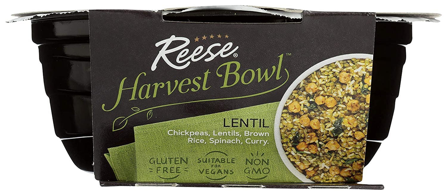 Reese Lentil Harvest Bowl | Chickpeas, Brown Rice, Spinach | High in Fiber & Protein (Pack of 8)