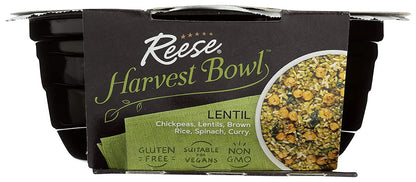 Reese Lentil Harvest Bowl | Chickpeas, Brown Rice, Spinach | High in Fiber & Protein (Pack of 8)