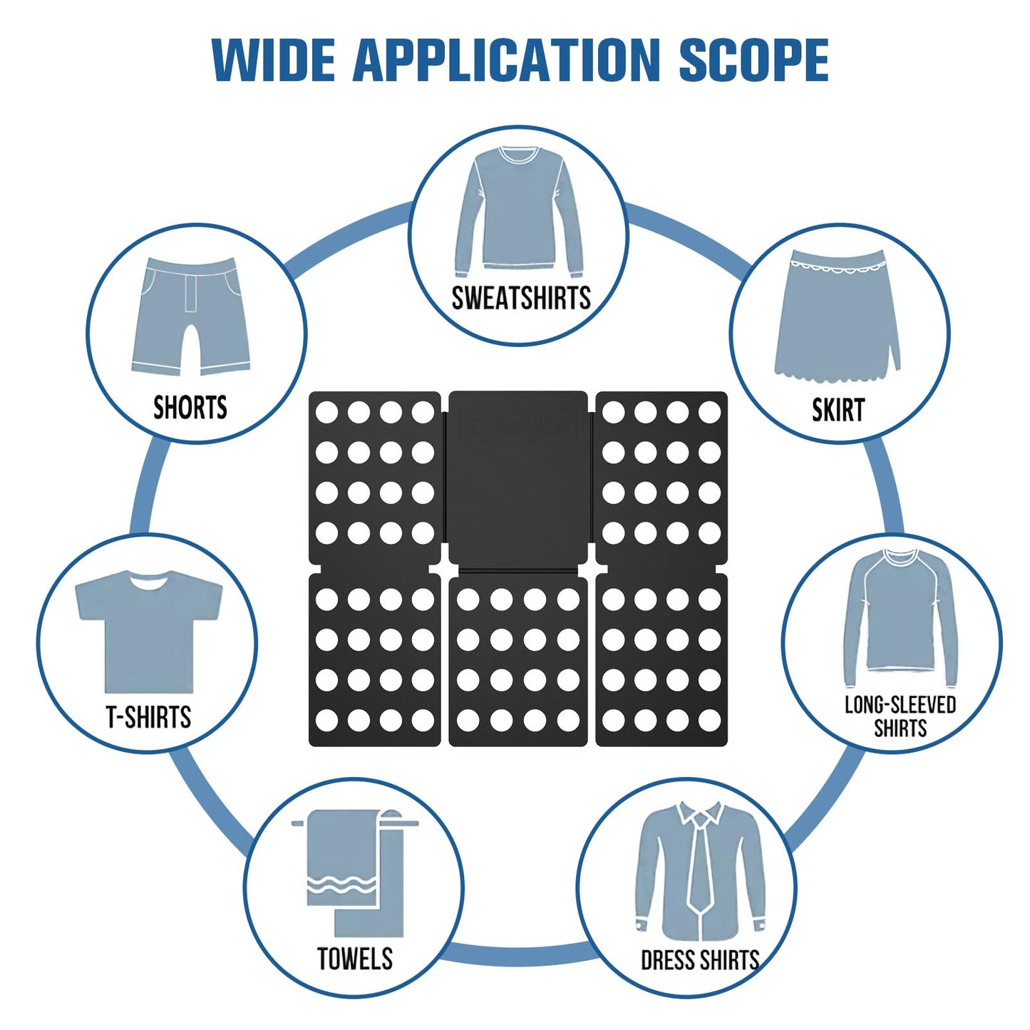 Geniusidea Shirt Folder Board - Clothes Folding Board, Easy to Fold Shirts, Laundry Liners, Black