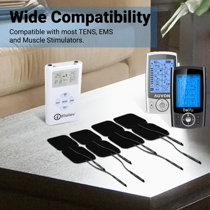 iReliev Electrode Value Pack TENS & EMS Pads (40) 2" X 2" Re-Usable, Premium Super Tack Gel