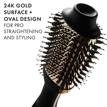 HOT TOOLS 24K Gold Blow Dryer Brush - Hot Air Brush for Salon-Worthy Volume in One Step - Volumizer with 24K Gold Technology for Fast Styling & Long-Lasting Results