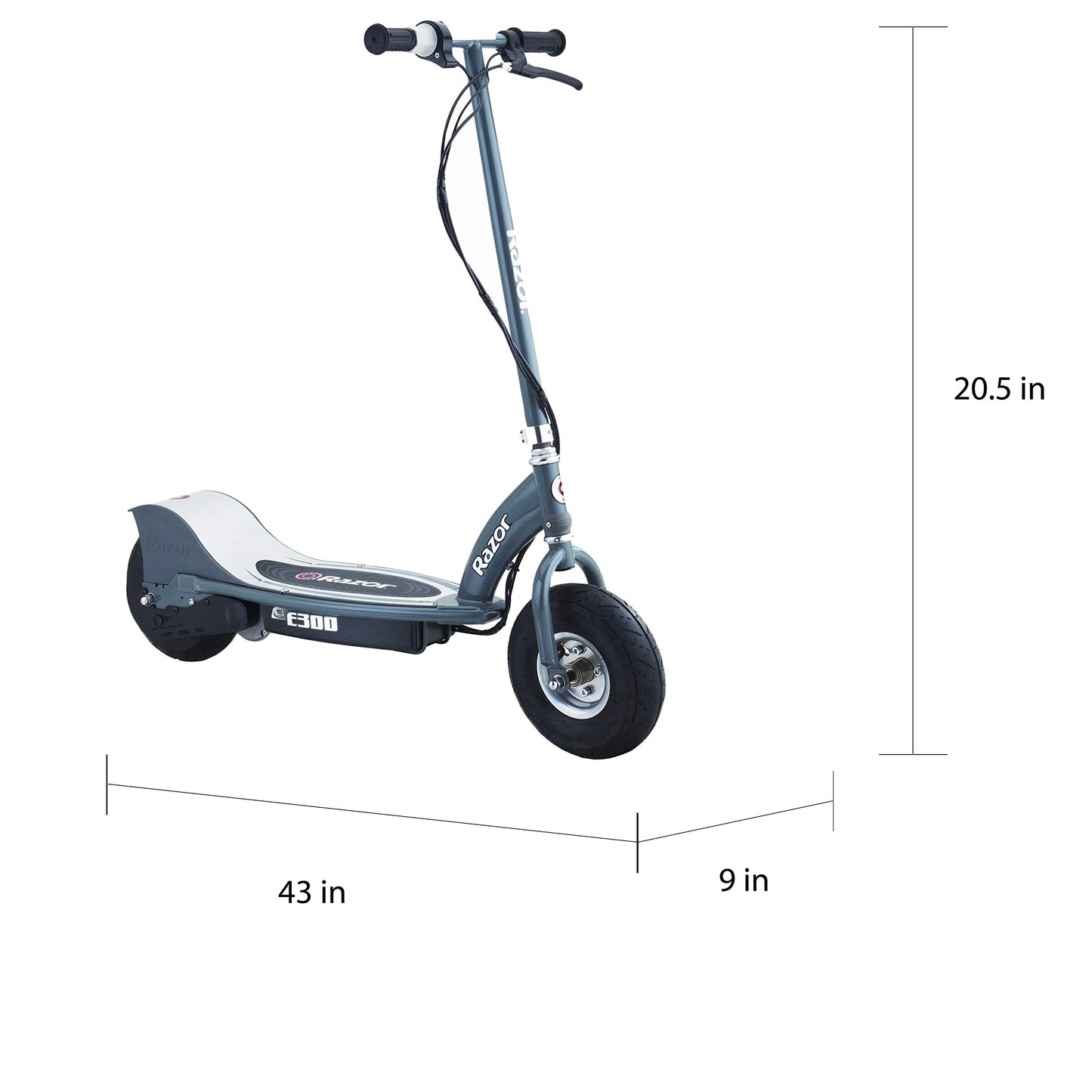 Razor 13113614 E300 Electric Scooter - Matte Gray 41 x 17 x 42-Inch