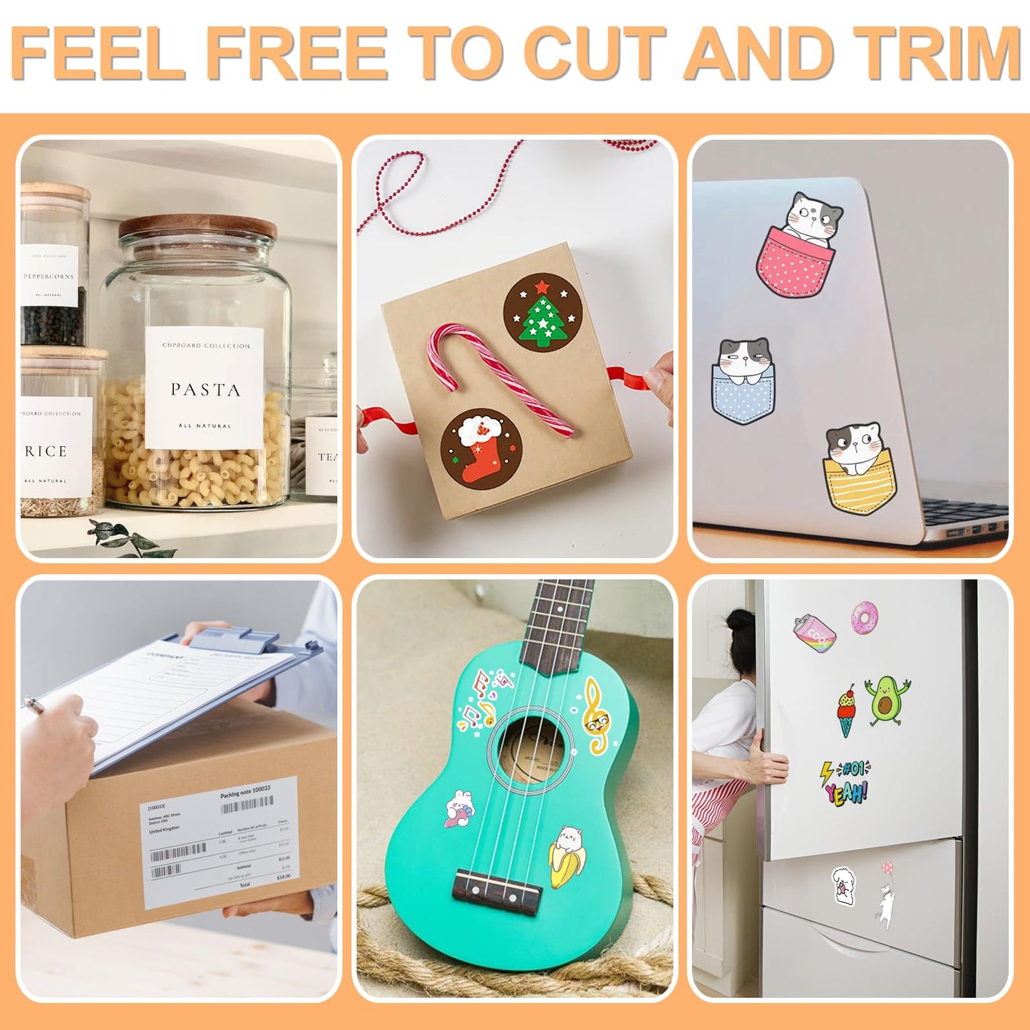 Printable Sticker Paper for Inkjet Printer, 40 Sheets 8.5" x11'' Matte Sticker Printer Paper Full Sheet Labels for Laser/Inkjet Printers, Letter Size