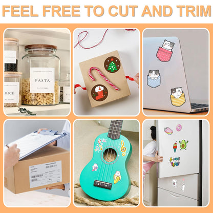 Printable Sticker Paper for Inkjet Printer, 40 Sheets 8.5" x11'' Matte Sticker Printer Paper Full Sheet Labels for Laser/Inkjet Printers, Letter Size