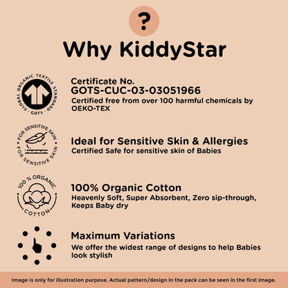 KiddyStar Premium Drool Bibs – Organic Cotton, 2 Layers, Absorbent, Adjustable, Soft Bandana Bibs for Toddlers