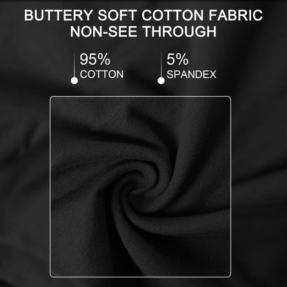 K-CHEONY Women's Biker Shorts Cotton High Waisted Slip Boyshorts Underwear Yoga Workout Gym Shorts Leggings Black