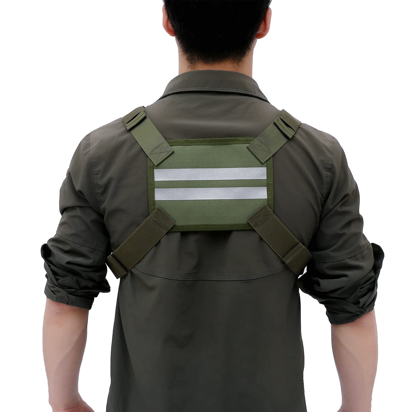 Muserise Outdoor Sports Chest Pack,Tactical EDC Chest Bag For Men, Lightweight Chest Pouch Holster, Chest Rig Vest With Phone Holder For Workouts, Cycling (Olive green)