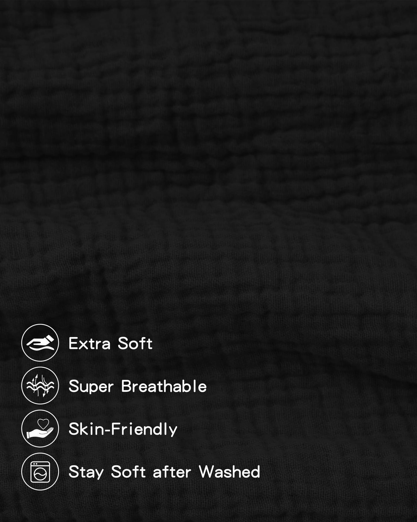 Pro Goleem Muslin Pack n Play Sheets for Boys and Girls, Soft Breathable Cotton Fitted Mini Crib Sheets, Neutral Baby Sheets for Playard Mattress, 1 Pack (Black)