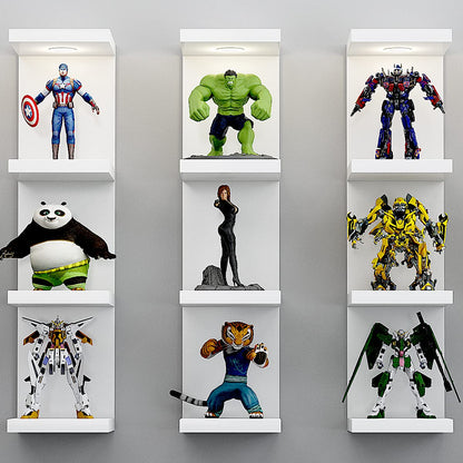 LitaEther Versatile 4 Tier Wall Shelf Unit,White Lack Wall Shelf,Display Floating Shelf with LED Remote Control Light