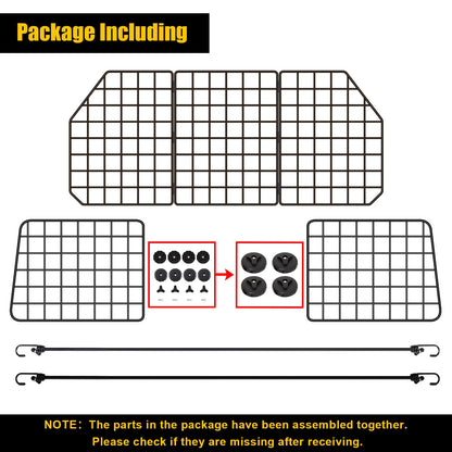 Gtongoko Dog Car Barriers for SUVs, Vehicles, Cars, Trucks, Upgraded Adjustable Heavy-Duty Wire Mesh Pet SUV Barriers Universal-Fit, Car Accessories Safety Travel, 2pcs 51.2In Elastic Ropes Included