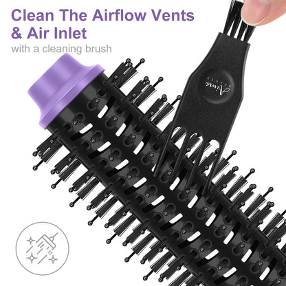 Hot Air Brush, Aima Beauty Salon One-Step Hair Dryer and Volumizer, 4-in-1 Hair Dryer Brush, Hair Styling Tools, Purple-Round