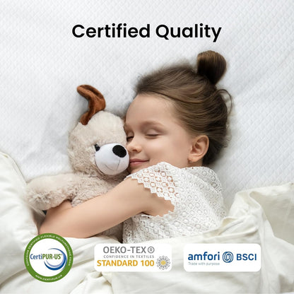 Marsail Twin XL Mattress Topper, 3 Inch Cooling Memory Foam Gel Infused with Soft Cover, CertiPUR-US and Oeko-TEX Certified, Suitable for Sofa, RV, Camping