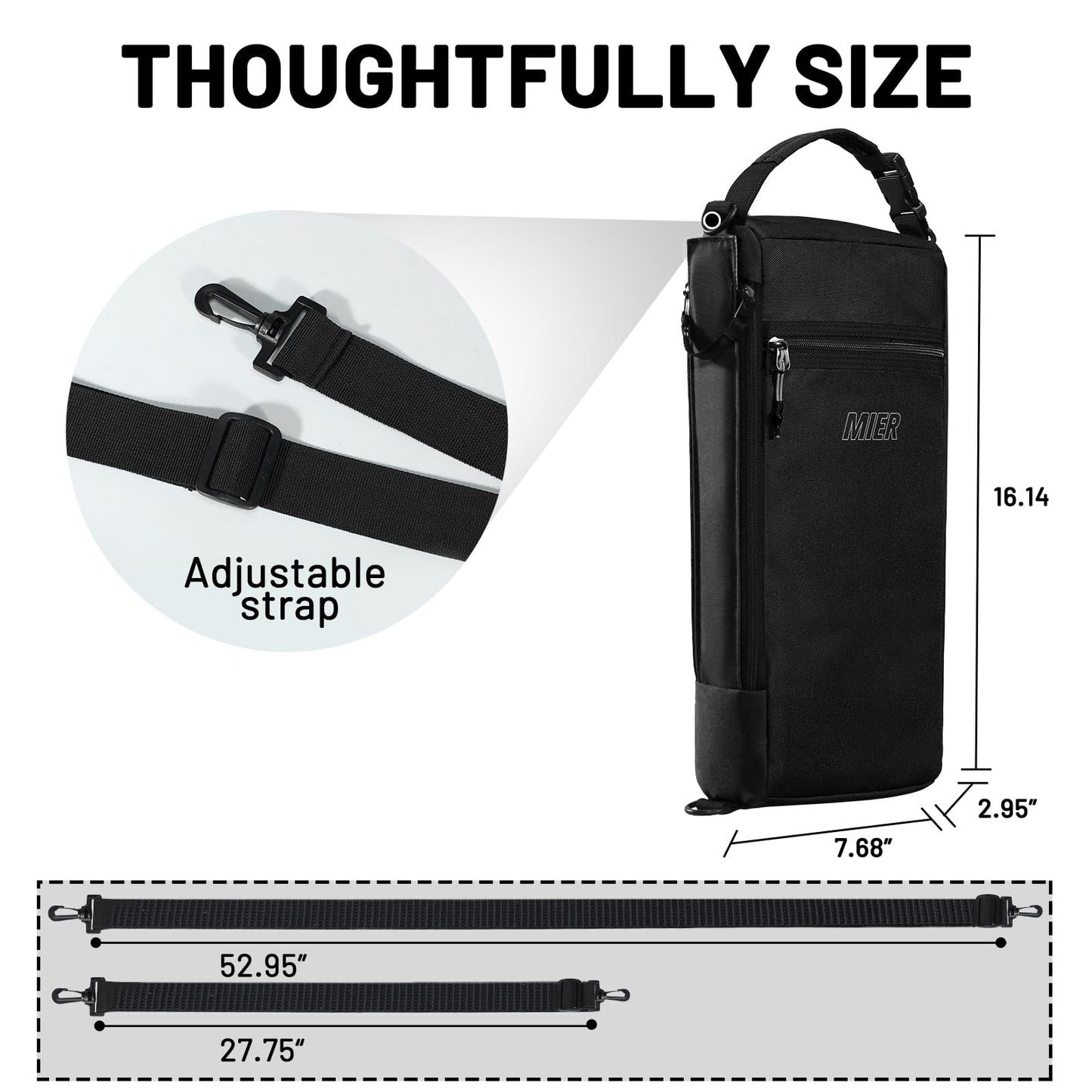 MIER Golf Cooler Bag Insulated Soft Cooler Bag Golf Accessories for Men 9 Cans Portable Beer Cooler Sleeve for Picnic Beach Outdoor Activities, Black