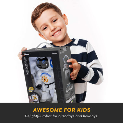 Programmable LED RC Robot Toys - Interactive 12-inch Tall Dancing and Talking Robot for Kids