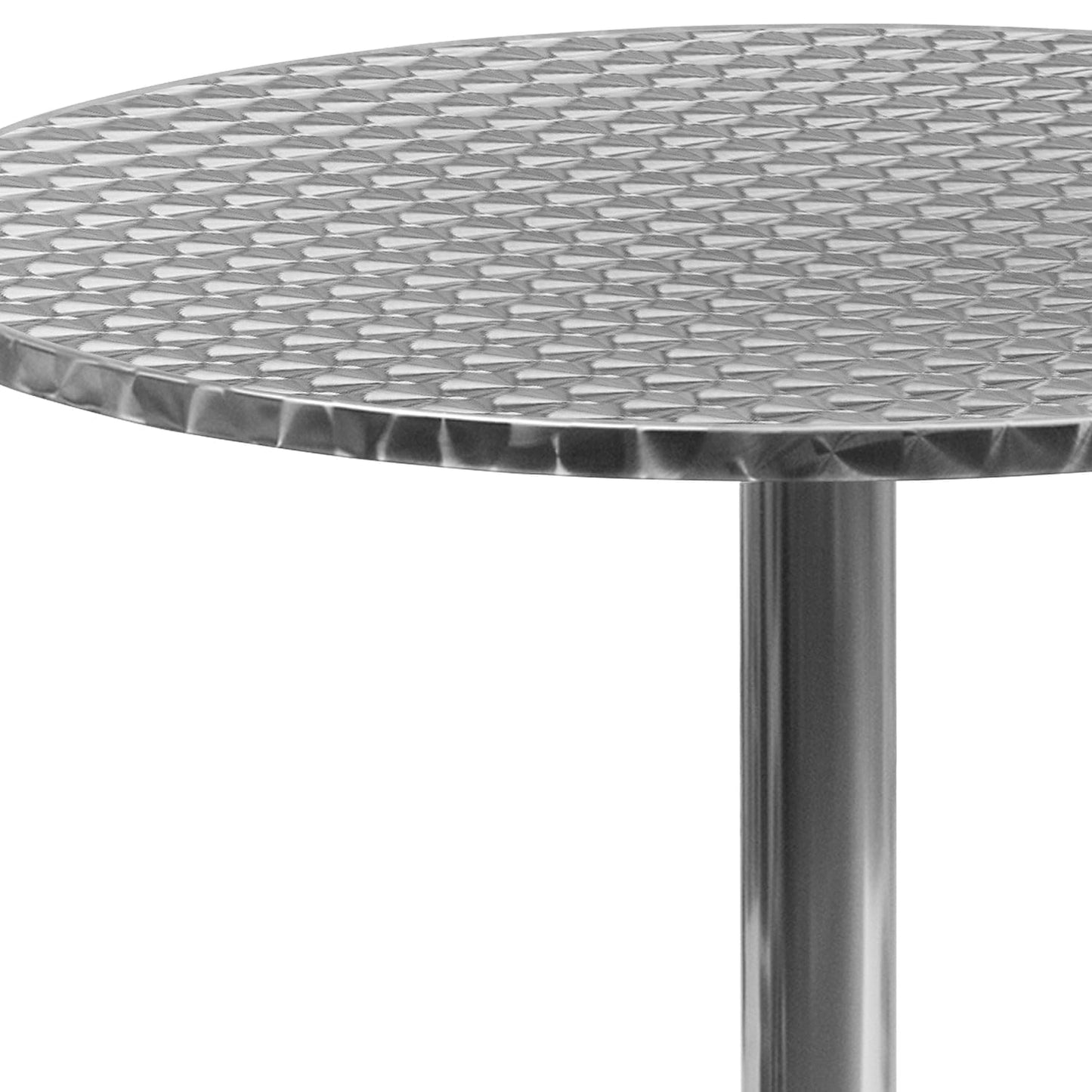 Flash Furniture Mellie 27.5" Round Aluminum Indoor-Outdoor Table with Stainless Steel Table Top