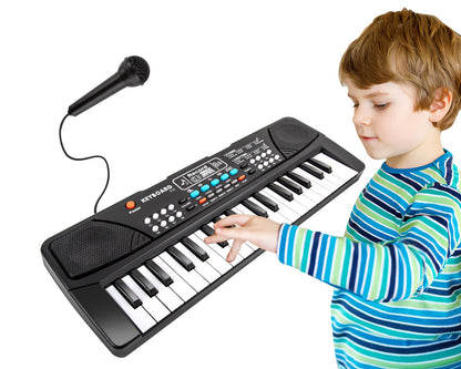 M SANMERSEN Kids Piano Keyboard, Piano for Kids with Microphone Portable Electronic Keyboards for Beginners 37 Keys Musical Toy for 3/4/5/6 Year Old Girls Boys
