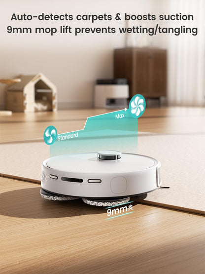 Lefant M3 Robot Vacuum, Robot Vacuum and Mop, 12000Pa Suction, Anti-Tangle Brushes, Dual Spinning Mop, Auto Mop Washing, Drying, Self-Emptying, Self-Refilling, for Pet Hair Dust, App Voice Control
