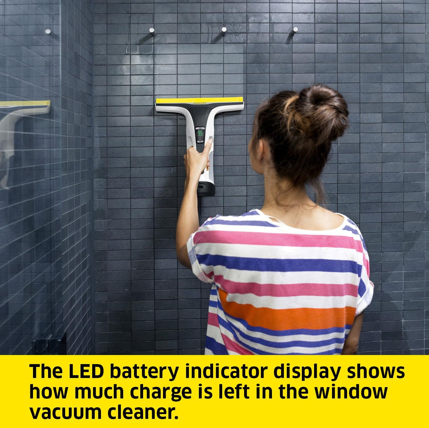 Kärcher WV 6 Electric Window Vacuum Squeegee 11" - Cleans Showers, Mirrors, Glass, and Countertops - Electric Squeegee