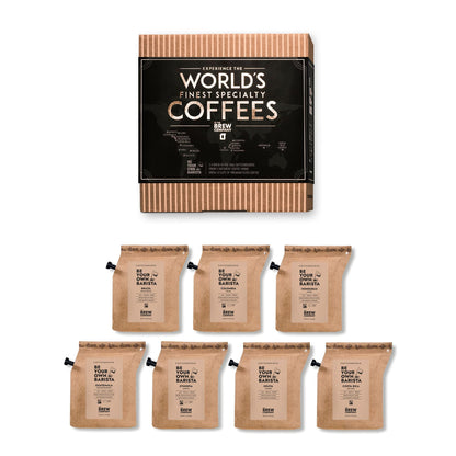 Original Gourmet Coffee Gift Set for Men & Women - 7 World's Finest Single Origin Specialty & Organic Coffees in Innovative Brewers | Sampler Box for Coffee Lover to Brew & Enjoy Anytime, Anywhere