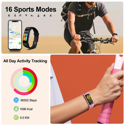Fitness Tracker with Step/Distance/Calories Counter, Activity Tracker with Heart Rate Monitor, Slim Style Watch IP68 Waterproof, Sleep Monitor Tracker, Pedometer Watch for Women Men