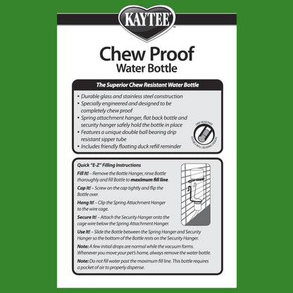 Kaytee Chew-Proof Water Bottle for Pet Ferrets and Rabbits, 26 oz