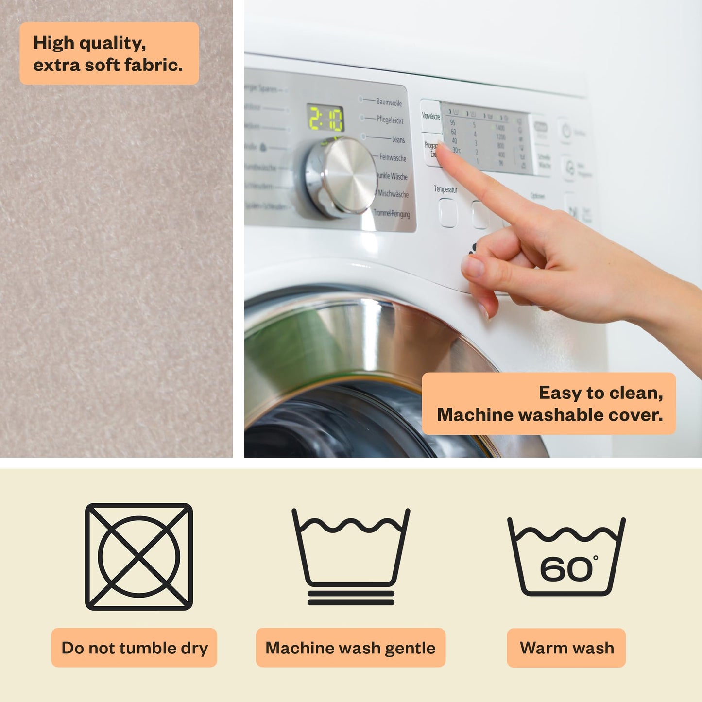 My Brest Friend Deluxe Nursing Pillow Cover - Slipcovers for Baby - Adjustable Fit, Easy Care, Durable - Nursing Pillow Not Included, Soft Sand