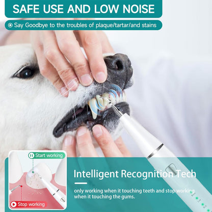Psytpusa Dog Teeth Cleaning Kit - Dental Plaque Remover Tool, 3 Cleaning Modes, LED Light
